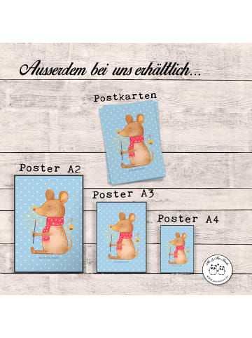 Mr. & Mrs. Panda Print Maus Weihnachten ohne Spruch in Blau Pastell