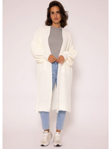 SASSYCLASSY Maxi Strick-Cardigan in Offwhite