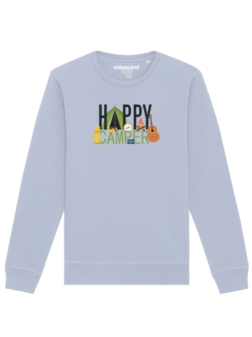 wat? Apparel Sweatshirt Happy Camper in Serene Blue