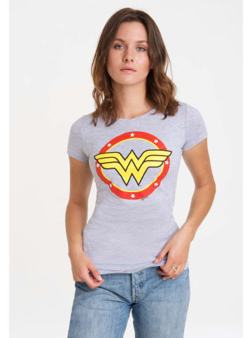 Logoshirt T-Shirt Wonder Woman Circle Logo in grau-meliert