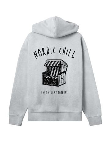 F4NT4STIC Hoodie Knut und Jan Scribble Logo in grau meliert