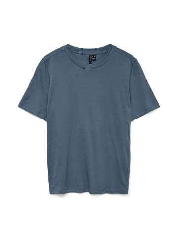 Vero Moda Kurzarm-T-Shirt mit Rundhalsausschnitt aus Baumwolle in Blau-2