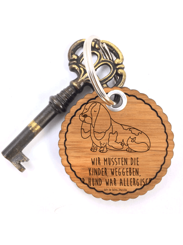 Mr. & Mrs. Panda Schlüsselanhänger Hund Basset Hound mit Spruch in Braun