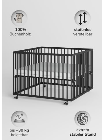 Sämann Sämann Laufgitter mit Matratze - Black Edition - Premium Kollektion