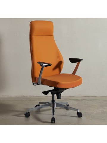 KADIMA DESIGN Bürostuhl Kunstleder-Bezug Caramel Schreibtischstuhl bis 120 kg, in Braun