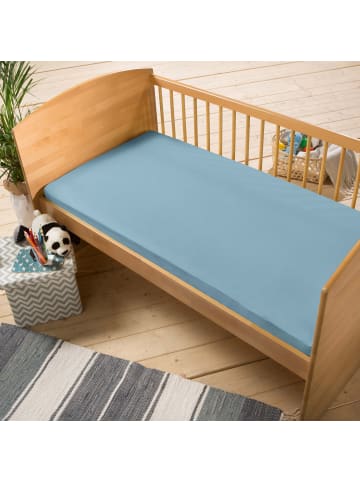 Erwin Müller Single-Jersey Kinder-Spannbettlaken im 2er-Pack Murnau in hellblau