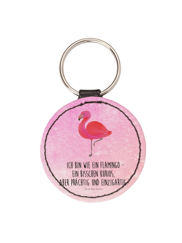 Mr. & Mrs. Panda Schlüsselanhänger Flamingo Classic mit Spruch in Aquarell Pink