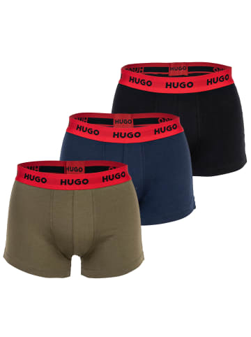 HUGO Boxershort 3er Pack in Blau/Grün/Schwarz