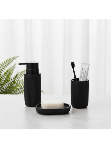 relaxdays 3-tlg. Bad Accessoires in Schwarz
