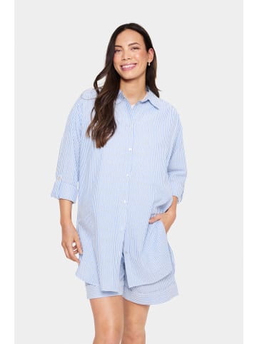 SAINT TROPEZ Langarm - Hemd KiraSZ Oversize fit in Palace Blue