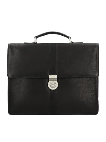 Leonhard Heyden Bergamo Aktentasche Leder 38 cm Laptopfach in schwarz
