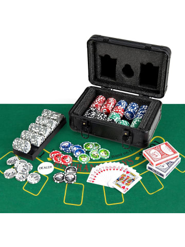 COSTWAY Pokerset mit 300 Laser-Chips in Schwarz