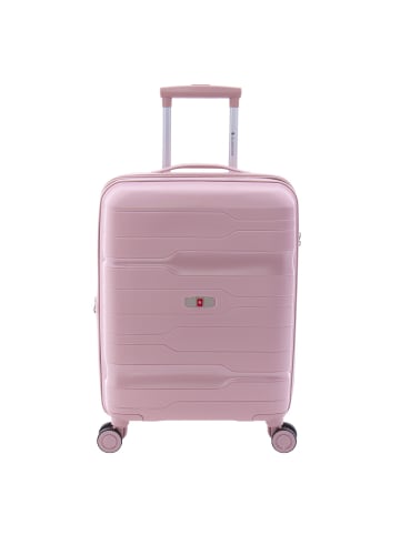 Gladiator 3800 4 Rollen Kabinentrolley 55 cm mit Dehnfalte in metallic pink