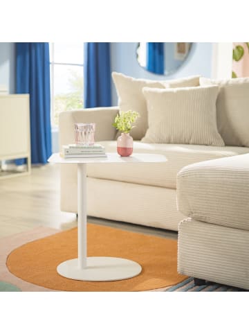 home24 home24 Beistelltisch aus Metall im modernen Stil in Weiß