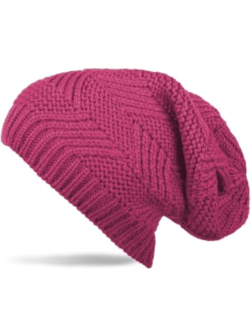 styleBREAKER Strick Beanie Mütze in Himbeere