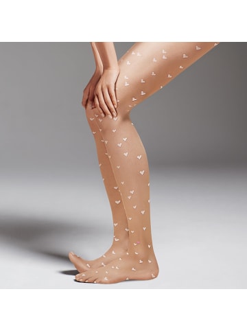 Hudson Feinstrumpfhose Love gemustert in Skin