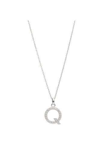 Smart Jewel Kette Mit Anhänger Buchstabe Q Mit Zirkonia in Silber