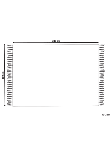 Beliani Geflochtener Teppich PERTEK in Beige - (W) 160 x (L) 230 cm
