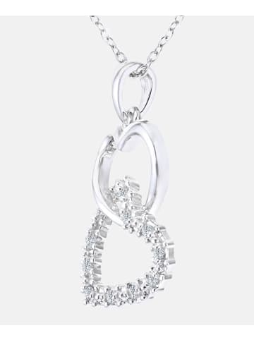 Diamant L'éternel Halskette mit Anhänger aus 375 Weißgold mit Diamant Herz-Design