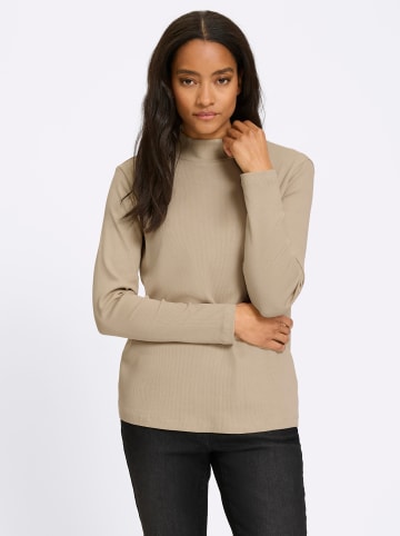 Heine Stehkragen-Shirt in beige