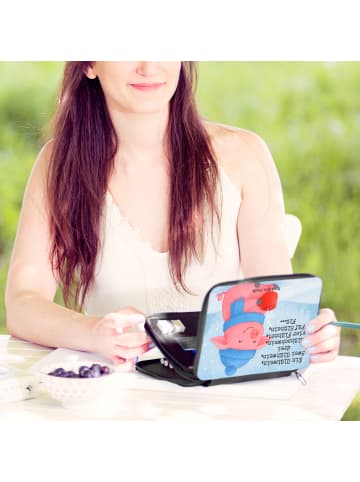 Mr. & Mrs. Panda Stifteetui Schweinchen Glühwein Design mit Spruch in Weiß