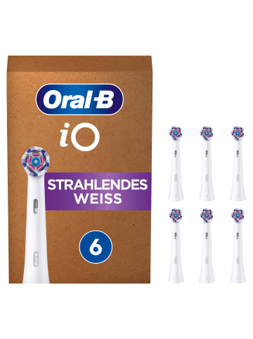 Oral-B Aufsteckbürsten "iO - Strahlendes Weiß" in Weiß (6er-Pack)