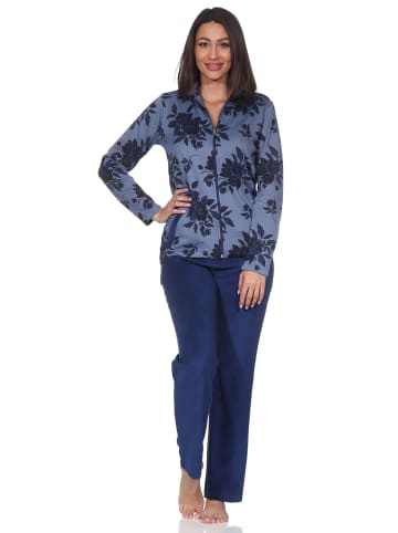 NORMANN Frottee Hausanzug langarm in marine