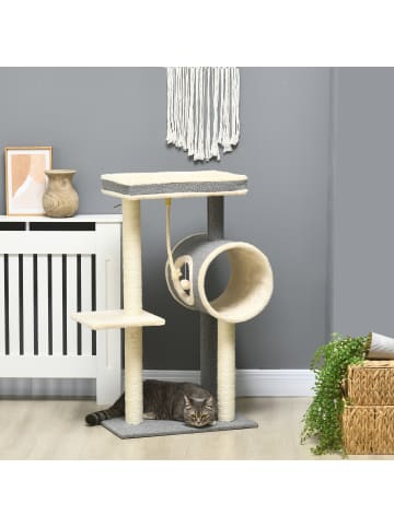 Pawhut Kratzbaum Grau+Beige+Creme 60L x 40B x 104H cm