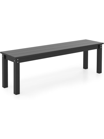 COSTWAY Gartenbank wetterfest 3-Sitzer in Schwarz