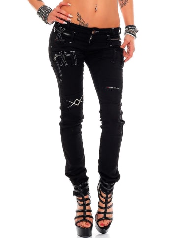 Cipo & Baxx Damen Slim Fit Jeans Denim in Black