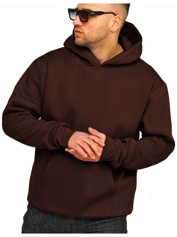 DAILY COTTON Kapuzenpullover - im Oversize Schnitt Unifarben - Kapuzenpullover Loose-Fit Oversize Hoodie Sweatshirt in Braun