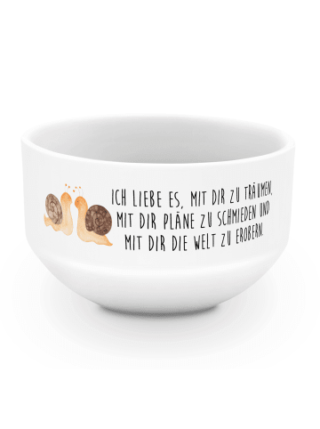 Mr. & Mrs. Panda Müslischale Schnecken Liebe mit Spruch in Weiß