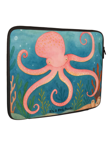 Mr. & Mrs. Panda Laptop Tasche Tintenfisch Design ohne Spruch in Weiß