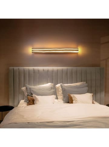 ZMH Wandleuchte LED in Beige Holz 3000K warmweiß 16W Modern Flurlampe L 100CM