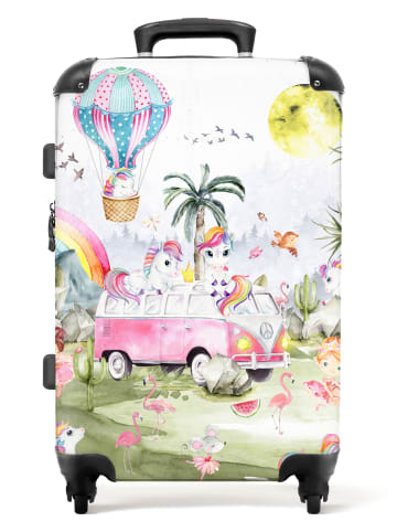NoBoringSuitCases Suitcase, Koffer, Reisekoffer Einhorn rosa grün