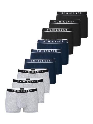 Schiesser Retro Short / Pant 95/5 Organic Cotton in Schwarz / dunkelblau / grau