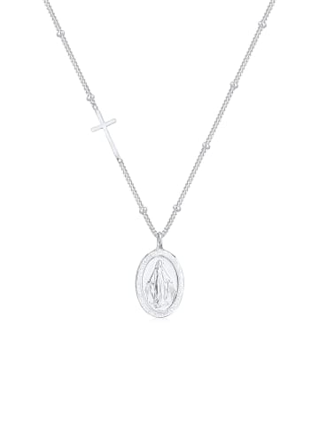 Elli Halskette 925 Sterling Silber Kreuz, Marienbild in Silber
