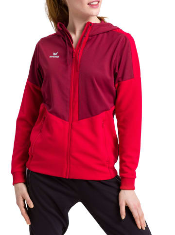 erima Damen Squad Trainingsjacke mit Kapuze in bordeaux/rot