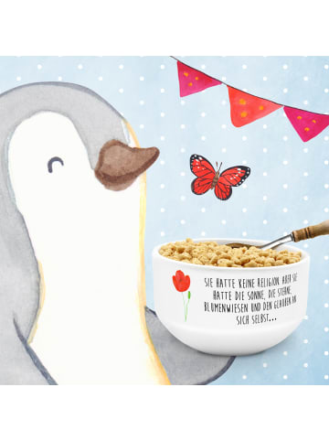 Mr. & Mrs. Panda Schüssel Blume Mohnblume mit Spruch in Weiß