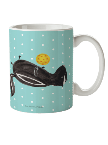Mr. & Mrs. Panda Kaffeetasse Stinktier Ball ohne Spruch in Türkis Pastell