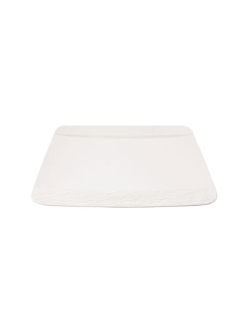 Villeroy & Boch 6er Set Speiseteller quadratisch Manufacture Rock Blanc in 28 x 28 cm in weiß