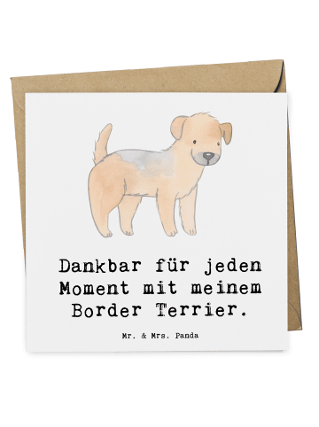 Mr. & Mrs. Panda Deluxe Karte Border Terrier Moment mit Spruch in Weiß