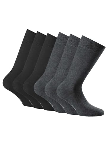 Rohner Socken 6er Pack in Schwarz/Anthrazit