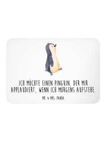 Mr. & Mrs. Panda Kühlschrankmagnet Pinguin mHerzieren mit Spruch in Weiß