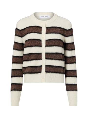SAMSOE & SAMSOE Strickjacke Sacian in ecru schoko - 0001