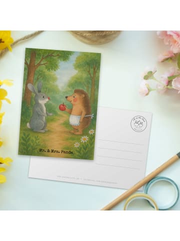 Mr. & Mrs. Panda Grußkarte Hase Igel Design ohne Spruch in Weiß
