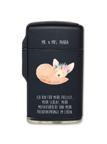 Mr. & Mrs. Panda Feuerzeug Wüstenfuchs Blumen mit Spruch in Schwarz