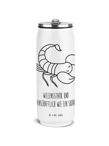 Mr. & Mrs. Panda Trinkflasche Sternzeichen Skorpion mit Spruch in Weiß