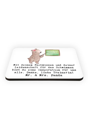 Mr. & Mrs. Panda Magnet Schwimmen Trainerin Inspiration mit Spruch in Weiß
