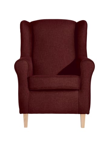 58 aufm Kessel OHRENSESSEL Karlen Bezug Flachgewebe Buche natur / rot